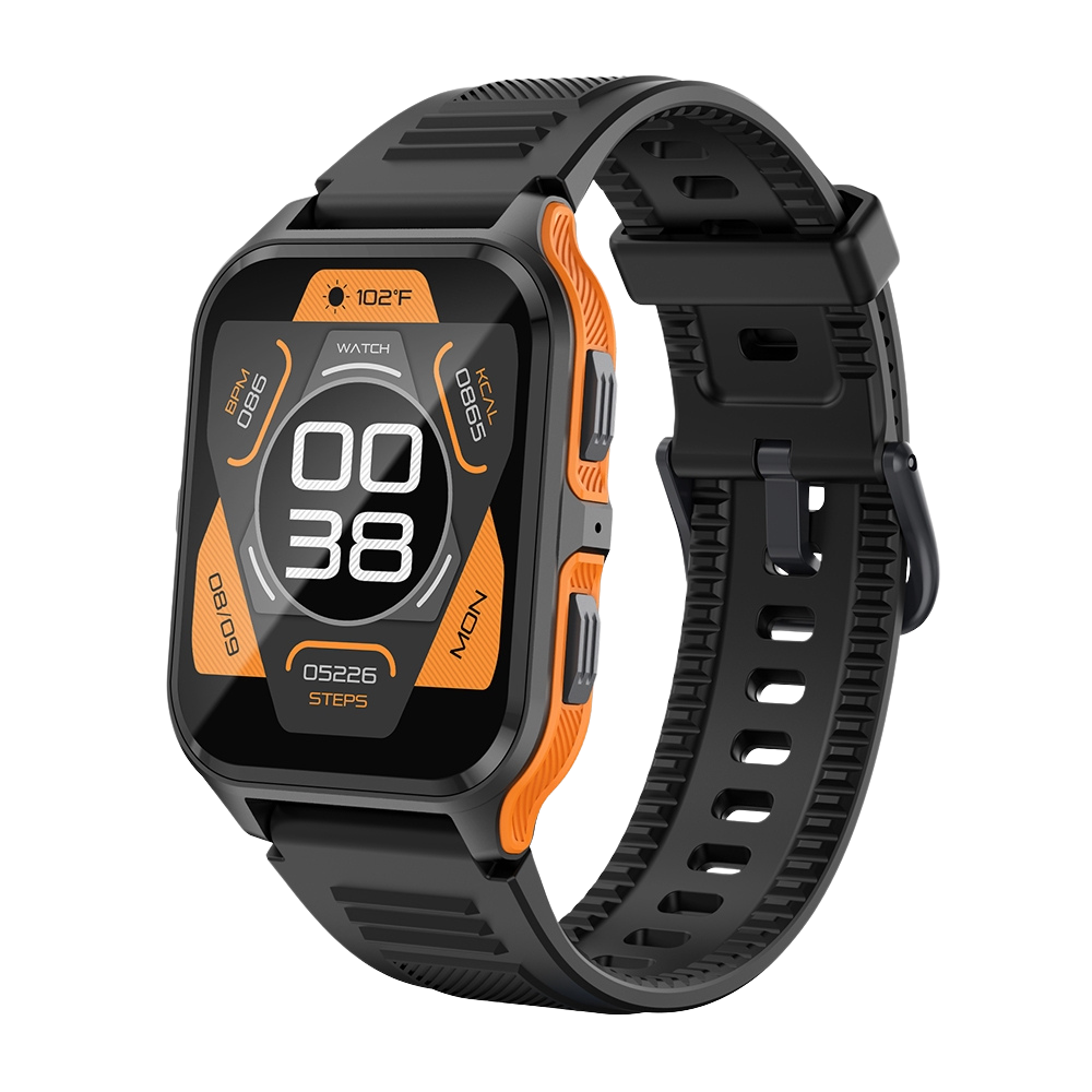 COLMI P73 nutikell 1.9″ ekraaniga, õues kasutamiseks, IP68 veekindel, must-oranž